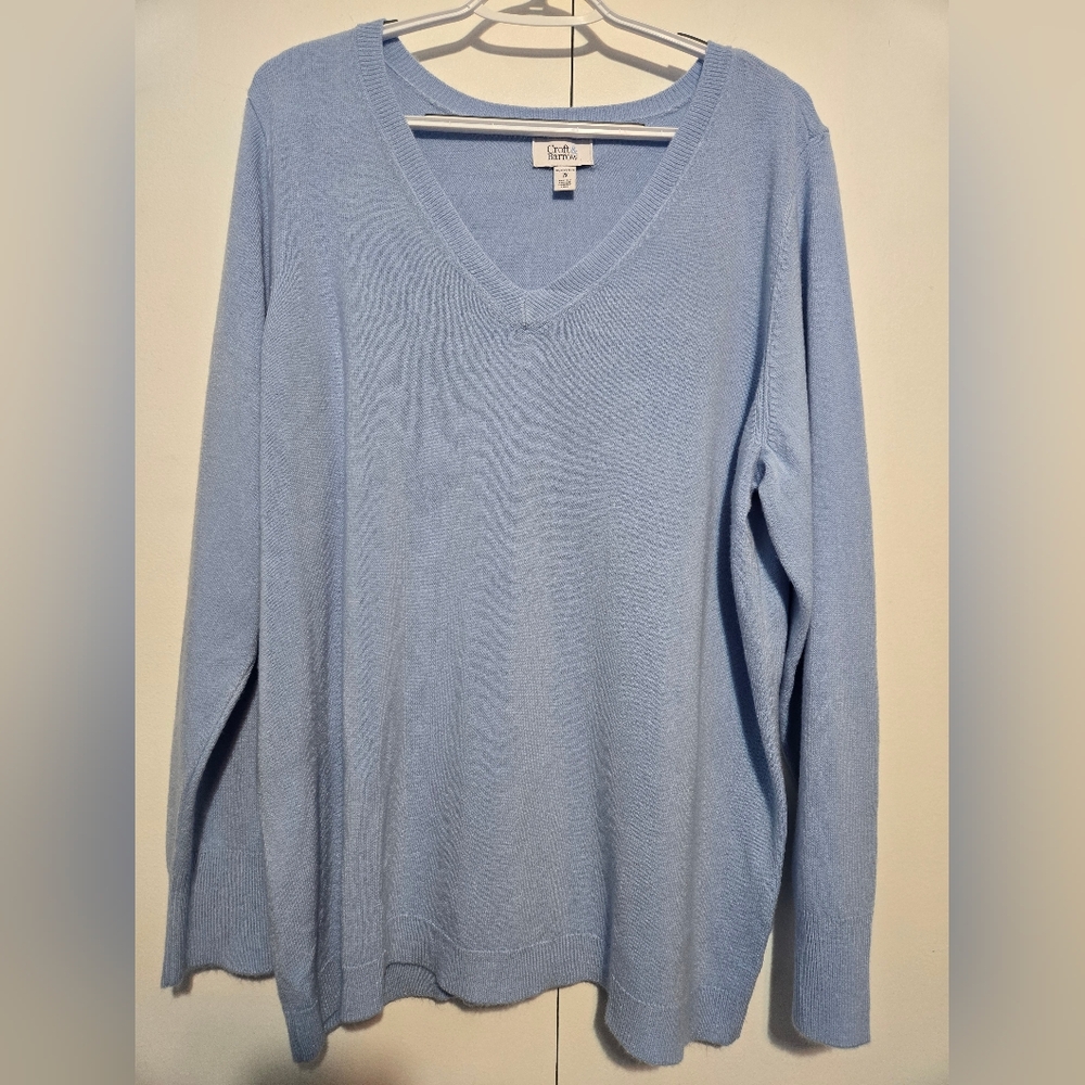 Croft & Barrow Light Blue V-Neck Sweater‎